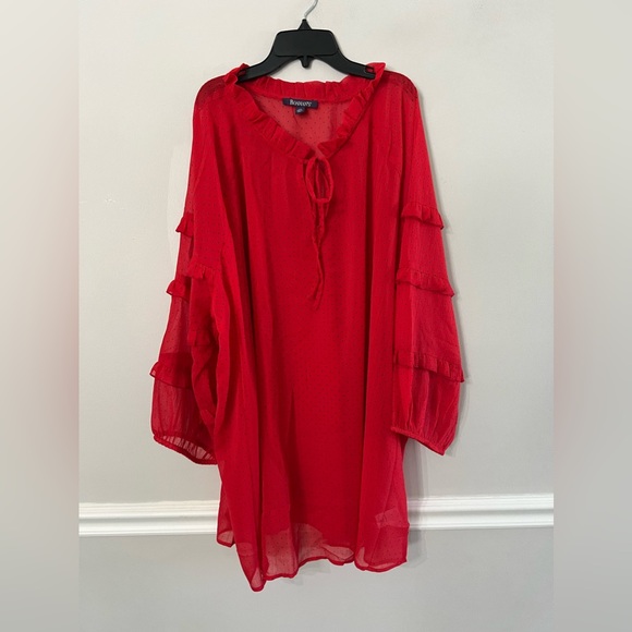 NEW Roaman's Women's Plus Size Ruffle Blouse Size: 32w - Picture 2 of 5